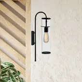 ROYALTECH Leona vegglampe, svart, høyde 57 cm, metall, E27