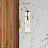 ROYALTECH Leona vegglampe, gullfarget, høyde 57 cm, metall, E27