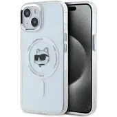 Karl Lagerfeld IML Choupette Head MagSafe iPhone 15 Plus-etui i metall - hvit
