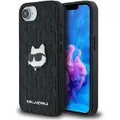 Karl Lagerfeld Monogram Choupette hodestift iPhone 16e Etui - Svart