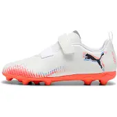 Puma FUTURE 8 PLAY FG/AG Football Boots Kids, Shoes, White/Black/Glowing Red, 26