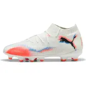 Puma FUTURE 8 PRO FG/AG Football Boots Youth, Shoes, White/Black/Glowing Red, 28