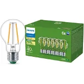 Philips LED-pære E27 A60 2,3 W 485 lm 2700 K glødetråd, 6-pakning