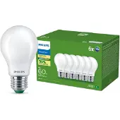 Philips E27 LED-pære A60 4 W 840 lm 2700 K opal, 6-pakning