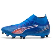 Puma ULTRA 6 MATCH+ FG/AG Football Boots Women, Shoes, Ultra Blue/White/Glowing Red, 35.5