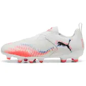 Puma FUTURE 8 MATCH FG/AG Laceless Football Boots Youth, Shoes, White/Black/Glowing Red, 35