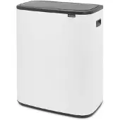 Brabantia Bo Touch Bin avfallsbøtte 60 L, sortering med knapp, hvit