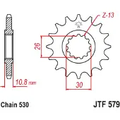 JT Sprockets 530 Ru Jtf579.17rb Steel Fremre Tannhjul