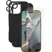 PanzerGlass CARE by - Baksidedeksel for mobiltelefon - termoplast-polyuretan (TPU), polyethlen-tereftalat (PET), oleofobisk belegg, aluminiumslegering, silikonbelegg - svart - med skjerm- og linsebes