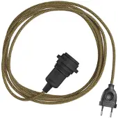 Creative Cables Snake Zig-zag-skjerm-stikkontaktlampe Med Sikksakk-stoffledning Og 2-pinners Plugg 5 M
