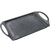 Supreme Støpejernsgrillstein Stripet 28x22 Cm