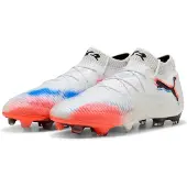 Puma FUTURE 8 ULTIMATE FG Football Boots Unisex, Shoes, White/Black/Glowing Red, 44.5