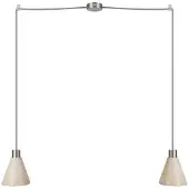 Creative Cables Med Bulb 2-lyspunkters Taklampe Med Konisk Skjerm I Tre
