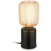 Briloner Bordlampe Rist, svart/rosagull, høyde 22 cm, metall