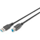 Digitus - USB-kabel - USB-type A (hann) til USB Type B (hann) - USB 3.0 - 1.8 m - formstøpt - svart