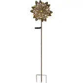 Globo LED-solcellelampe 36578, jordspyd, rustbrun, metall, glass