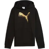 Puma Essentials Metallic Hoodie Youth, Shop, Black/Metallic Gold, 11-12Y