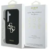 GUESS Silikon Big 4G Logo Bottom Script-etui for Samsung Galaxy S25 - svart