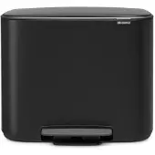 Brabantia Bo Pedal Bin - Søppelbøtte - flipp-lokk - 36 L - fotpedal - matt svart