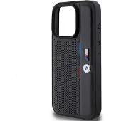 BMW Perforert Tricolor Line-etui for iPhone 15 Pro - svart