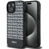 DKNY DKHMP15SPSOSPK iPhone 15/14/13 6,1 sort hardcase i skinnmønster metal-logo MagSafe