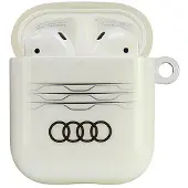 Audi IML-etui med geometrisk mønster til AirPods 1 / 2 – Hvit