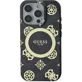 GUESS IML Peony On 4G Bakgrunn MagSafe-etui for iPhone 16 Pro - svart