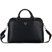 GUESS PU Grained Triangle Logo nešiojamo kompiuterio krepšys 15/16&quot juodos spalvos
