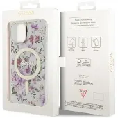 GUESS GUHMP14MHCFWST iPhone 14 Plus 6,7" gjennomsiktig hardcase Flower MagSafe