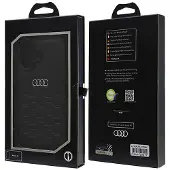 Audi syntetisk lær iPhone 16 6,1" svart/svart hardcase AU-TPUPCIP16-GT/D2-BK