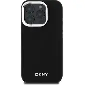 DKNY MagSafe iPhone 16 Pro Max-etui med sølvfarget logo - svart