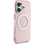 GUESS IML Metal Mountain Logo MagSafe iPhone 16 vesker - rosa