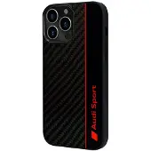 Audi karbonfiberstripe iPhone 13 Pro Max 6,7" svart/svart hardcase AUS-TPUPCIP13PM-R8/D1-BK