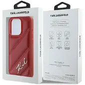 Karl Lagerfeld Diagonal Quilted Script-etui for iPhone 15 Pro Max - rød
