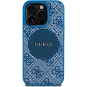 GUESS 4G Circle Classic MagSafe-etui med logo for iPhone 16 Pro Max - blå