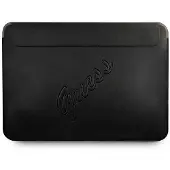 GUESS Saffiano Script-deksel for en 13" bærbar datamaskin - svart