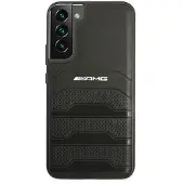 Mercedes AMG Leather Debossed Lines-etui for Samsung Galaxy S22+ - svart