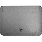 GUESS Saffiano Triangle Logo veske for en 14" bærbar datamaskin - sølv