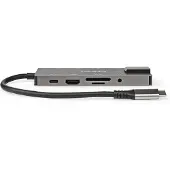 Nedis Gull Ccbw64775at02 10-i-1 Multiport Usb-adapter Usb 3.2 Gen 1 Usb-c M-rj45 F/hdmi/sd/2x Usb-c/f/3x Usb-a F 5gbps Belagt 3.5mm 0.2 M