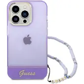 GUESS GUHCP14XHGCOHU iPhone 14 Pro Max 6,7" lilla/lilla hardcase Translucent Pearl Strap