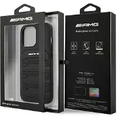 Sourcing Amg Amhcp14lgsebk Iphone 14 Pro 6.1 Leather Debossed Lines Telefondeksel