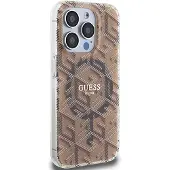 GUESS IML GCube MagSafe-etui for iPhone 15 Pro Max - brun