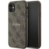 GUESS GUHMN61G4GFRW iPhone 11 6,1" / Xr brun/brun hardcase 4G Collection Leather Metal Logo MagSafe