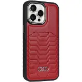 Audi syntetisk lærveske med MagSafe for iPhone 15 Pro Max - rød