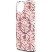 GUESS IML GCube MagSafe-etui for iPhone 15 Plus / 14 Plus - rosa