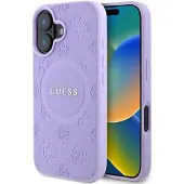 GUESS Saffiano Peony Classic Logo MagSafe iPhone 16-etui - Lilla
