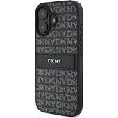 DKNY Texture Pattern Tonal Stripe iPhone 16-etui - svart