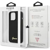 GUESS GUHMP13LLSLMGBK iPhone 13 Pro / 13 6,1" svart hardcase i silikon med gullskrift og MagSafe