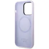 GUESS GUHMP14LSBPLU iPhone 14 Pro 6,1" lilla/lilla hardt etui med silikonlogoplate MagSafe