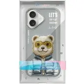 Nimmy Cool&Cute 2.0 Bear-etui for iPhone 16 - Grå
